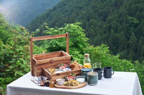 a table with a tray of food and drinks on it at THEATER 1 - Vacation STAY 40858v in Motojuku