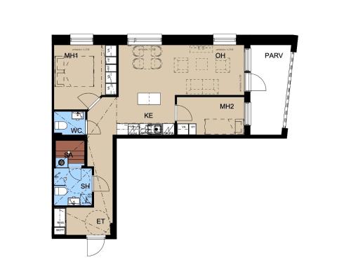 a floor plan of a house at Snownest Premium City Centre Apartments 1 in Rovaniemi