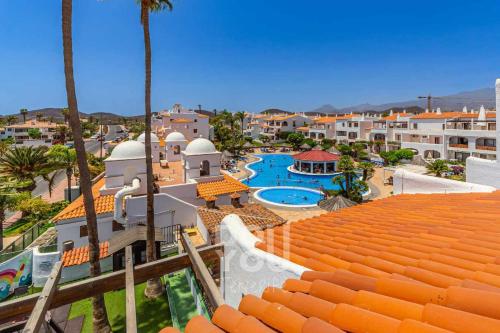 a view of a resort with a swimming pool at Apartment Fairways Club in San Miguel de Abona