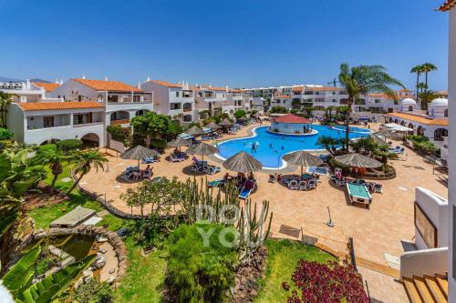 an aerial view of a resort with a swimming pool at Apartment Fairways Club in San Miguel de Abona