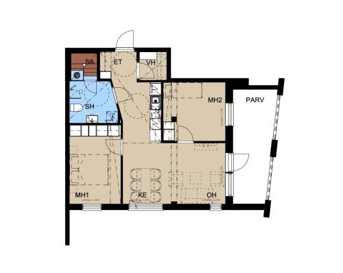 a floor plan of a house at Snownest Premium City Centre Apartments 2 in Rovaniemi