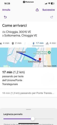a screenshot of a cell phone with a map at Casa AnnaPaola Luxury in Chioggia