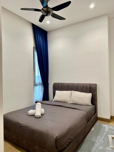 Katil atau katil-katil dalam bilik di Lucentia residence BBCC Lalaport by smart services