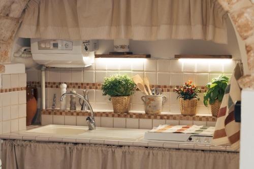 Η κουζίνα ή μικρή κουζίνα στο Trullo Anteros