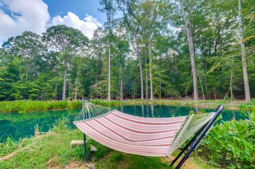 a hammock in front of a body of water at half Acre Pond, Rec Room! Private Oasis in Nanjemoy 