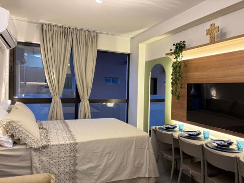 Ένα ή περισσότερα κρεβάτια σε δωμάτιο στο Flat LUXO PORTO DE GALINHAS CENTRINHO 211 SEASON