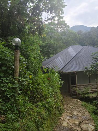 a house with a light on the side of it at Nshongi Camp in Rubuguli