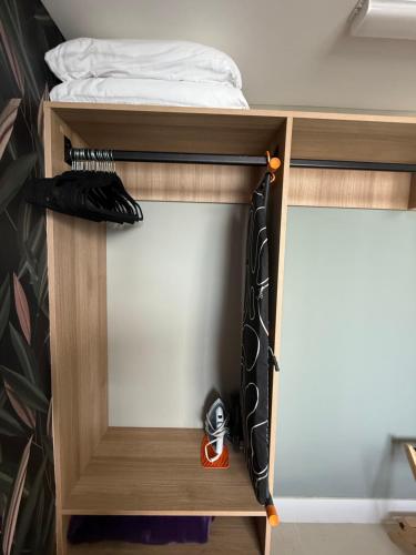 a bunk bed with two umbrellas on it at Stunning Lux 2 Bed 2 Bath with Panoramic View from Balcony in Miami
