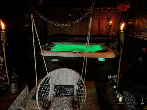 un'altalena in una stanza con un tavolo da biliardo di Hills View a Portsmouth