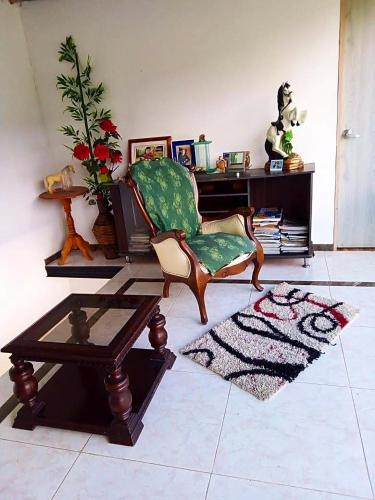 Χώρος καθιστικού στο Cabaña Campestre Rancho Alegre