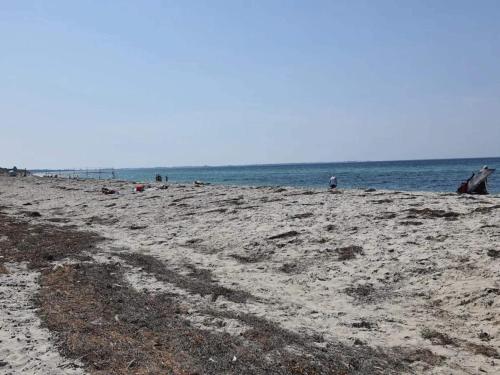 a beach with people and the ocean in the background at 4 person holiday home in Store Fuglede-By Traum in Store Fuglede