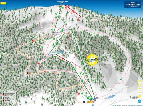 a map of a ski resort with a mountain at Alpenchalet Lambert in Sankt Lambrecht