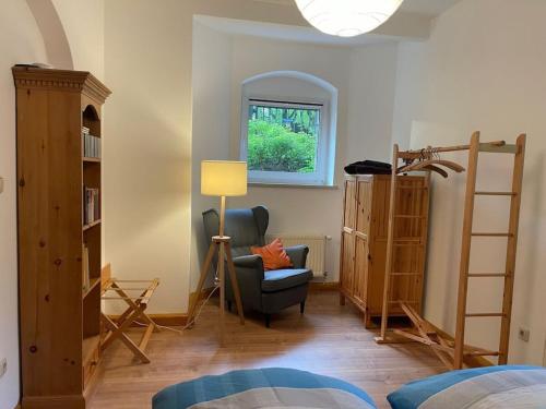 Ένα ή περισσότερα κρεβάτια σε δωμάτιο στο Holiday apartment at Fichtepark