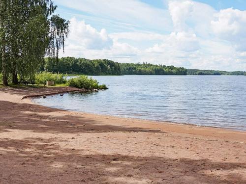 a beach with trees and a body of water at 6 person holiday home in GAMLEBY-By Traum in Gamleby