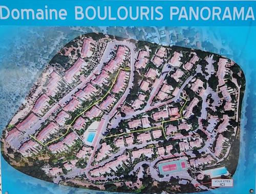 a map of a pink city with the words dominamineours panama at Panoramic Levant view–4 ppl–Sea–Pool–Tennis in Saint-Raphaël