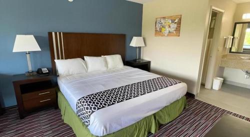 a bedroom with a large bed in a hotel room at Econo Lodge Inn & Suites in Enid
