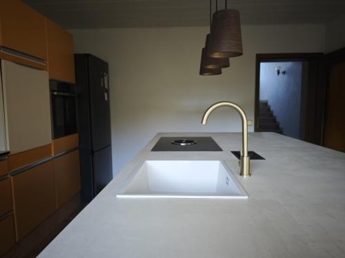 a kitchen with a sink and a counter top at Gesamte Unterkunft - Wohlfühloase in Pforzheim Stadtnähe in Pforzheim