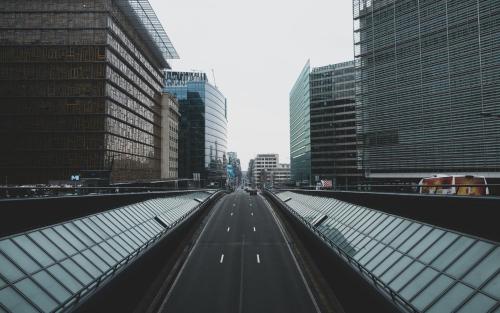 a view of a street in a city with tall buildings at Hotel Indigo Brussels - City by IHG in Brussels