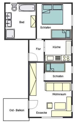 a floor plan of a house at FerienFleckl in Warmensteinach