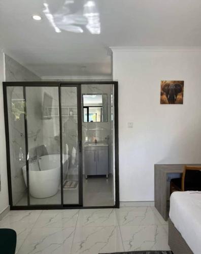 Llit o llits en una habitació de Townsend Cottages