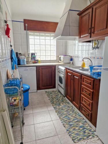 a kitchen with a sink and a dishwasher at Rural House in Boavista dos Pinheiros