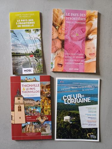 a group of brochures on a wall at L'étoile du matin in Terville