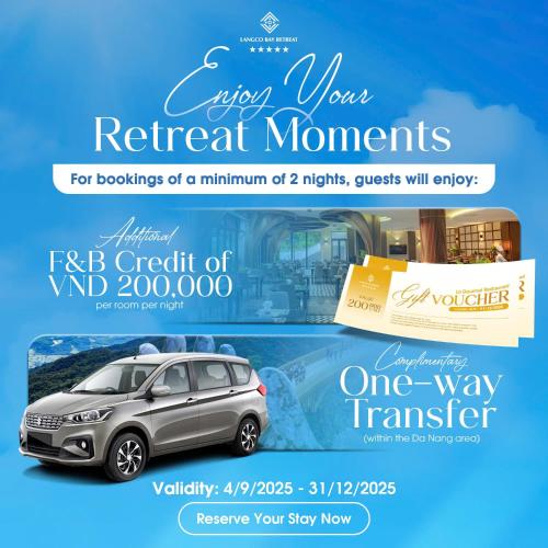 a flyer for a rent a car event at Langco Bay Retreat in Lang Co