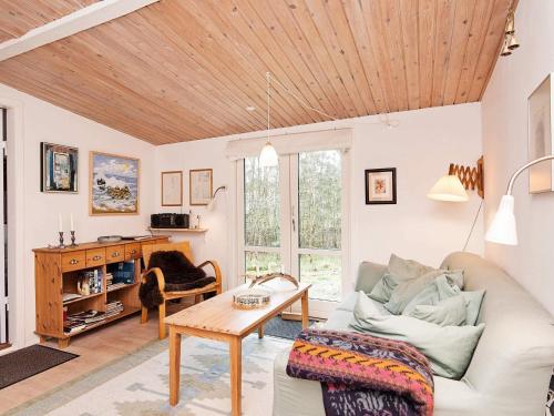 a living room with a couch and a table at 4 person holiday home in Bryrup-By Traum in Bryrup