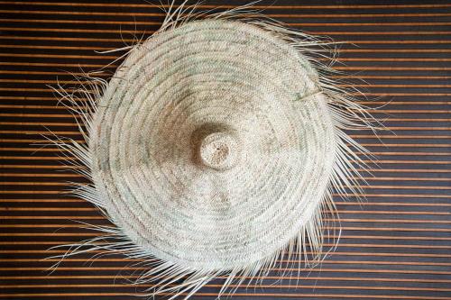 a close up of a piece of wood with a circle at Penthouse d'Exception, Terrasse et Piscine Privée in Bouznika