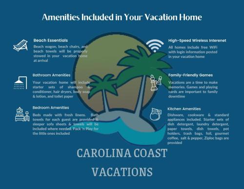 a poster of a palm tree island in the ocean at Unspoiled Beachfront Villa Sunrises from Balcony in Hilton Head Island