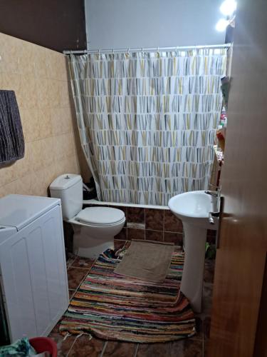 ParadeísionにあるGalinis Roomsのトイレと洗面台付きのバスルーム