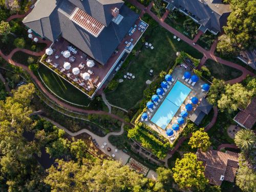 an overhead view of a resort with a swimming pool at El Encanto Santa Barbara in Santa Barbara