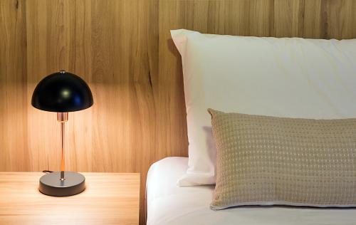 Hotel VARSÓVIA EXPRESSにあるベッド