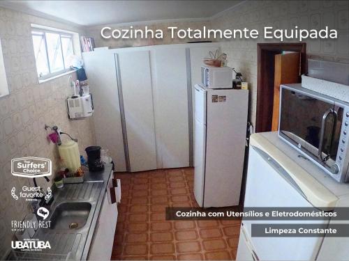 Dapur atau dapur kecil di HOSTEL QUINTAL GUEST Ubatuba - PG
