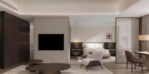 Μια τηλεόραση ή/και κέντρο ψυχαγωγίας στο Doubletree By Hilton Changsha Tianxin