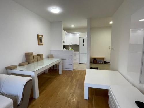 Kuchyň nebo kuchyňský kout v ubytování FAITH apartment near Dunav and Centar