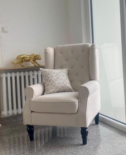 Χώρος καθιστικού στο Ferienhaus Schmidt am Rhein