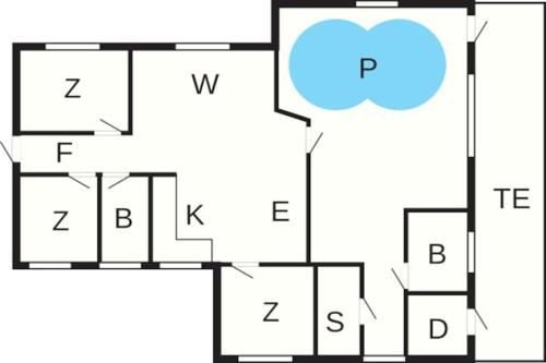 un diagrama de bloque de una casa en 8 person holiday home in Ørsted-By Traum, en Kare