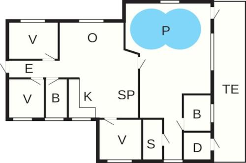 un diagrama de bloques de una casa con prefijos en 8 person holiday home in Ørsted-By Traum, en Kare