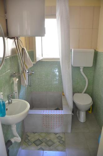 a small bathroom with a sink and a toilet at Seosko domacinstvo Radovanovic in Bajina Bašta
