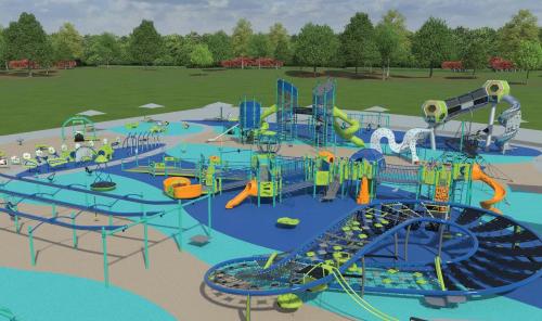 a large water park with a water slide and slides at The Polygon Park Circle Mins to Dwtn and Beach in Charleston