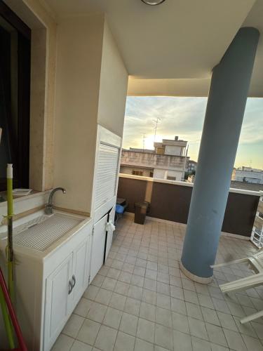 a bathroom with a view of a building at "La casa di Mariagrazia" Appartamento 4 locali in Sammichele di Bari