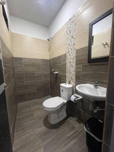 TameにあるHotel Cayenaのトイレと洗面台付きのバスルーム