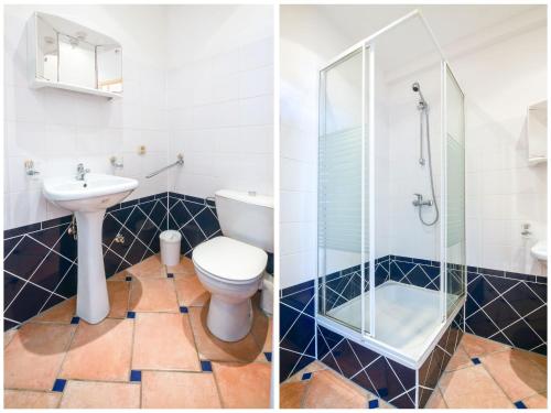 Bilik mandi di Home with Sea View in Le Pouldu