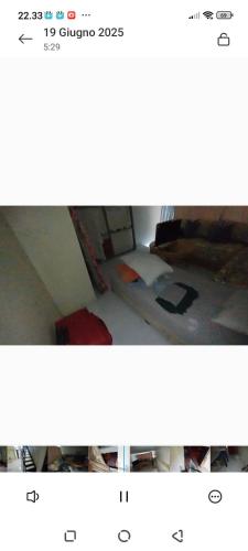 two pictures of a room with a bed and a tv at Riad Auberge in Casablanca