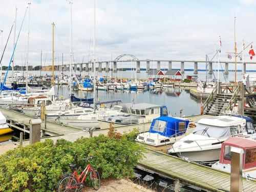a bunch of boats docked in a marina at 6 person holiday home in Rudkøbing-By Traum in Rudkøbing