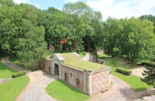 an aerial view of a building with a grass roof at Arina & Julien Peronne Centre in Péronne