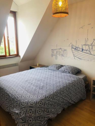 Ένα ή περισσότερα κρεβάτια σε δωμάτιο στο Beach house for 10