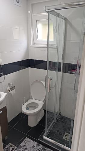 Koupelna v ubytování Vila Miana apartmani