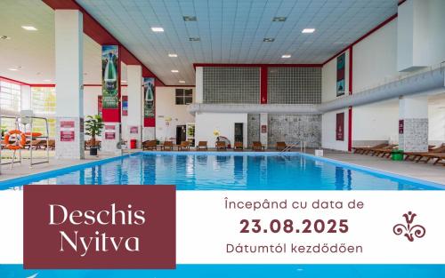 a large swimming pool in a building at Casa de Oaspeti Cristian in Praid